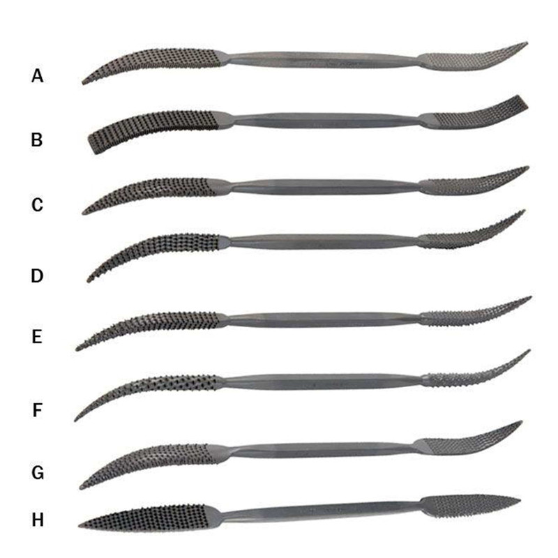 Riffler Rasps, Set of 8 (A-H)